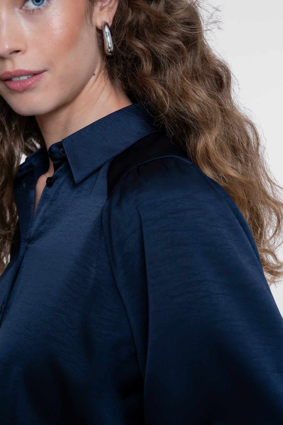 Shiny blouse - navy
