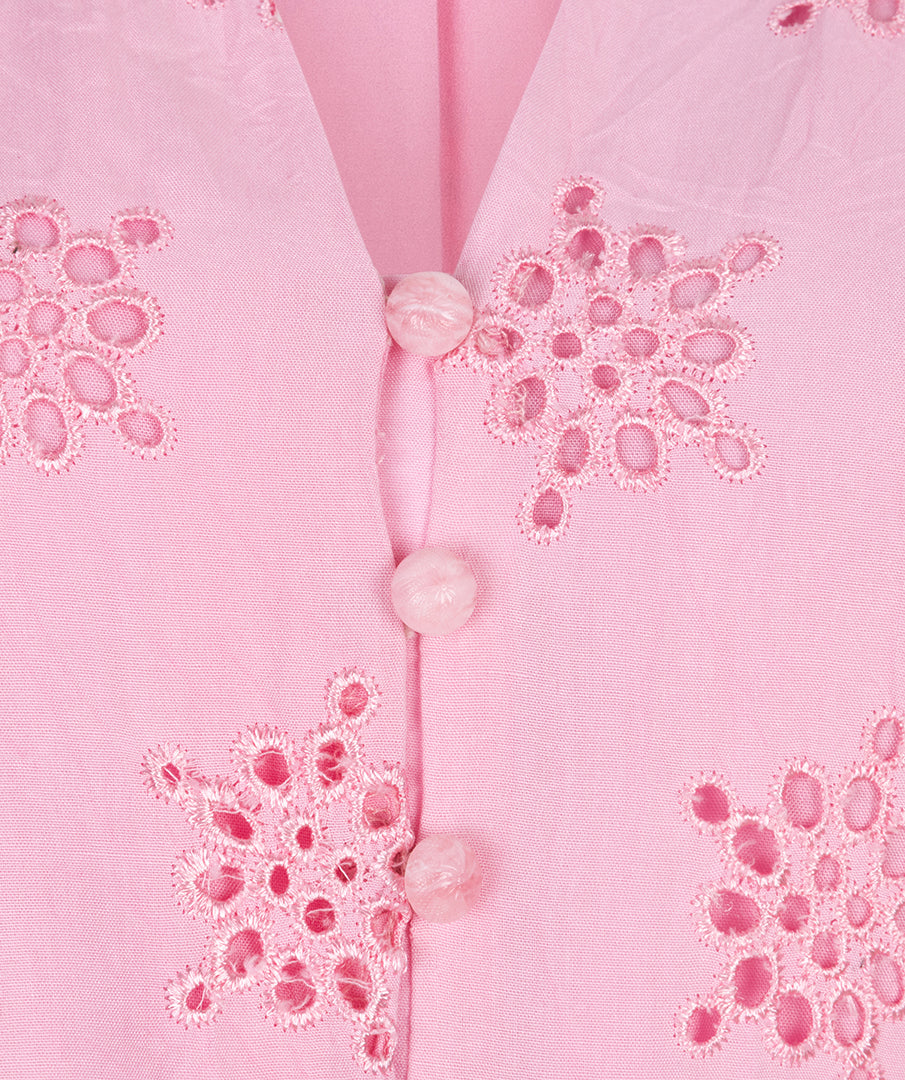 Dress allover embroidery - pastel pink