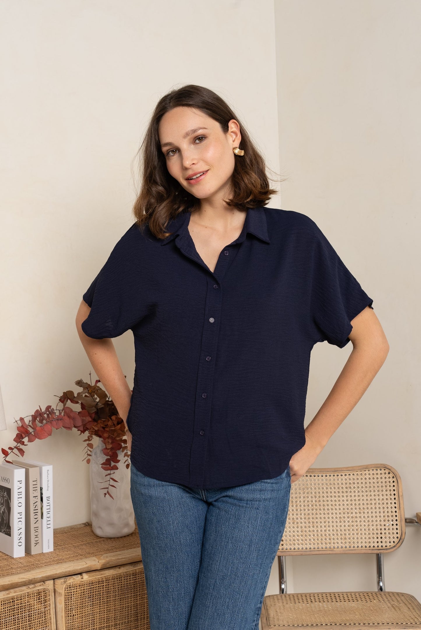 Basic blouse KM - marine