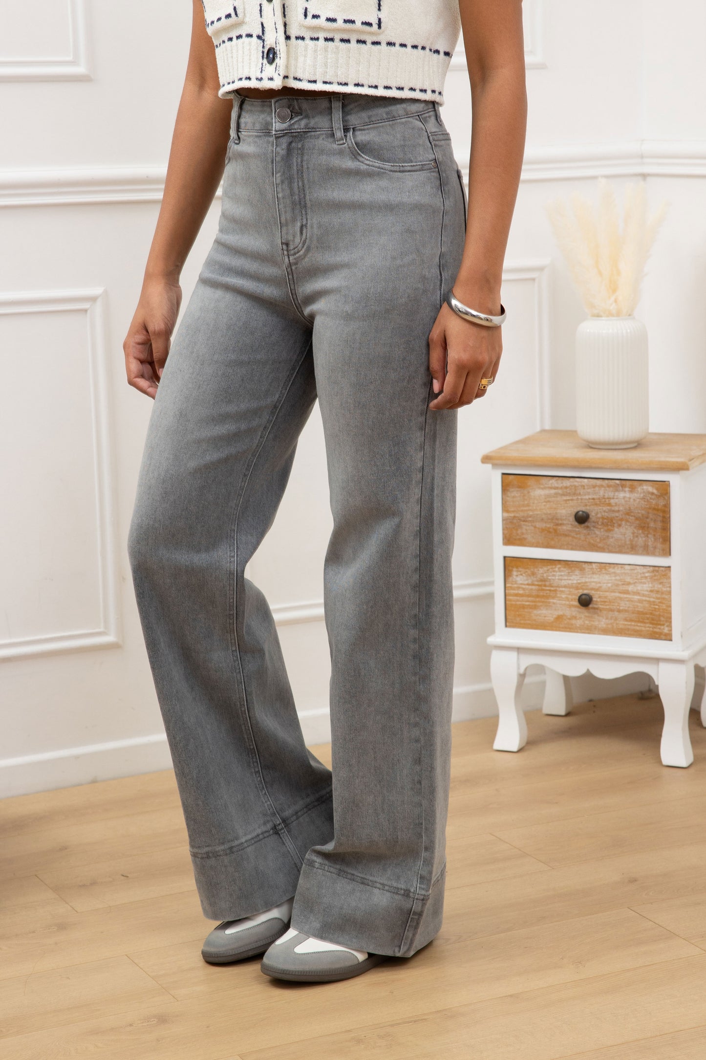 Wide jeans board - grey