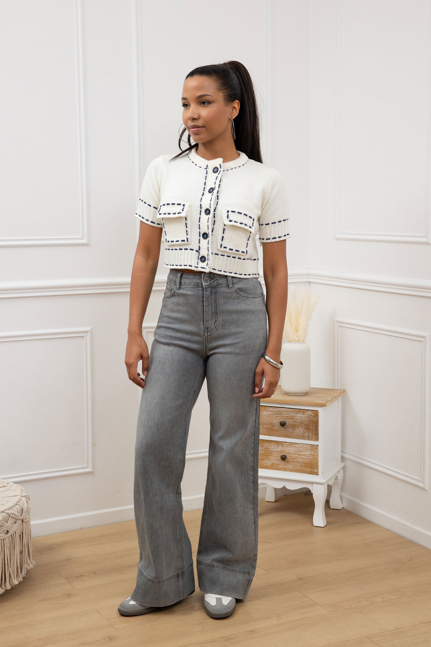 Wide jeans board - grey