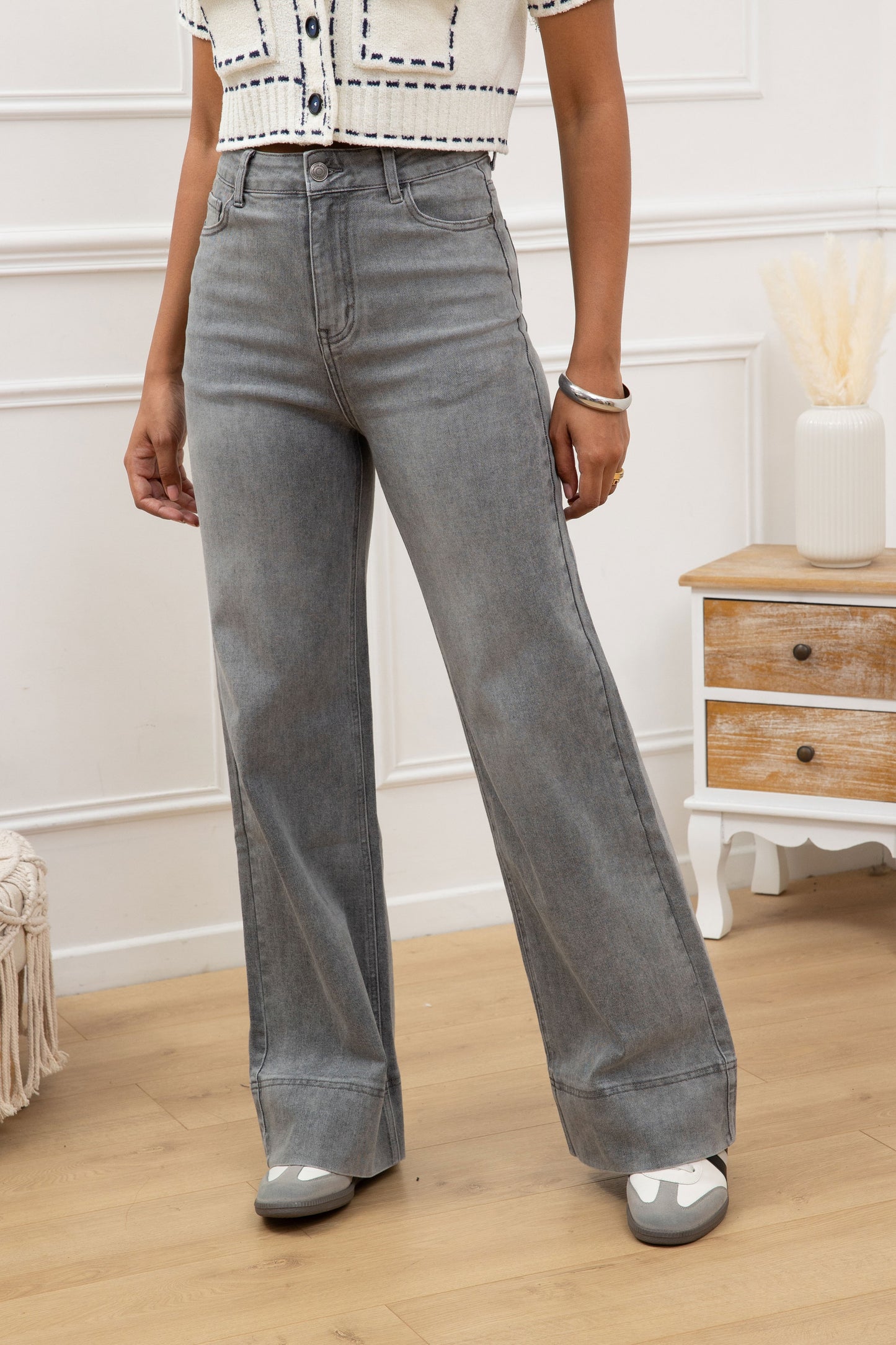 Wide jeans board - grey
