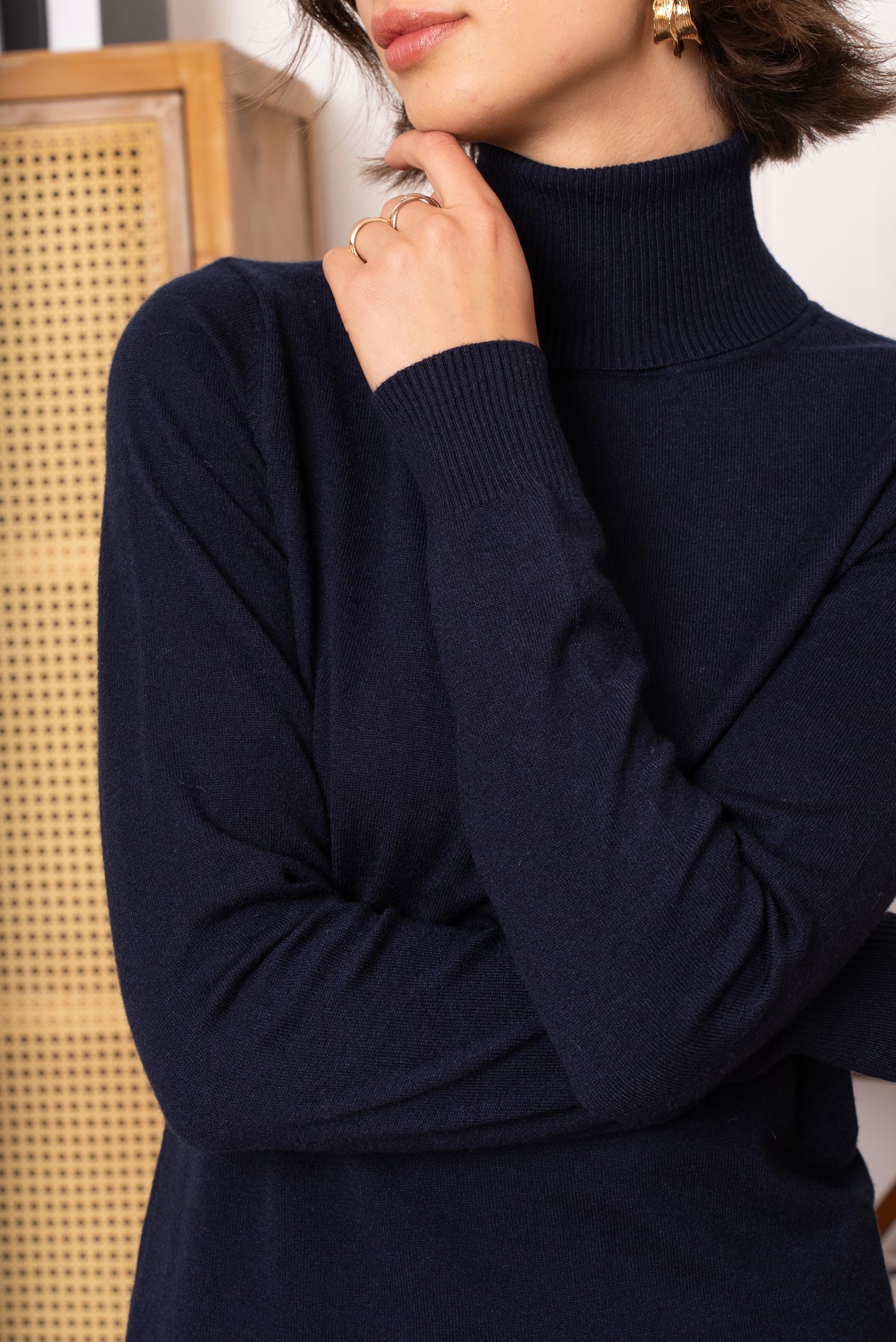 Basic rolkraagje - marine blauw