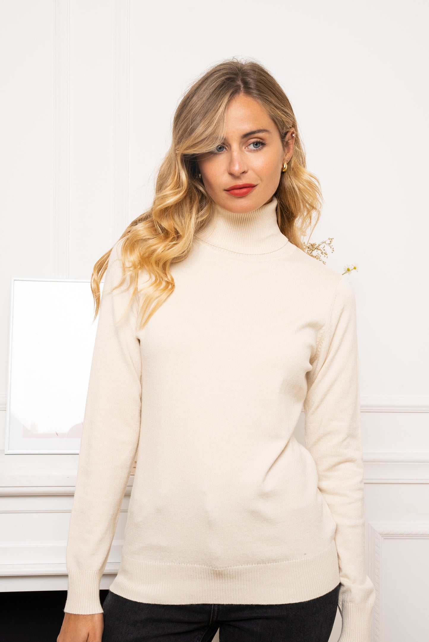 Basic rolkraagje - crème