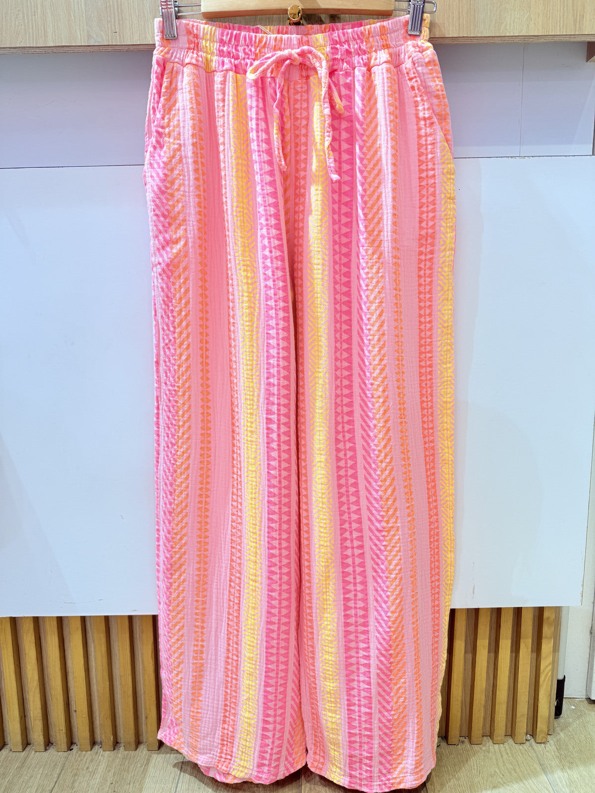 Candy Zigzag Wide Leg Broek - Roze