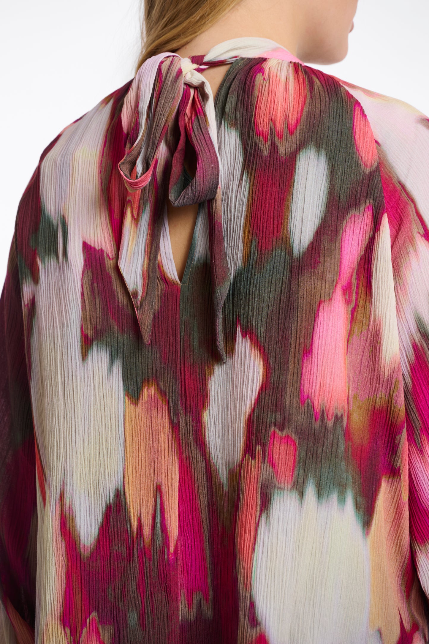 Lieke blouse with tie - pink shadow