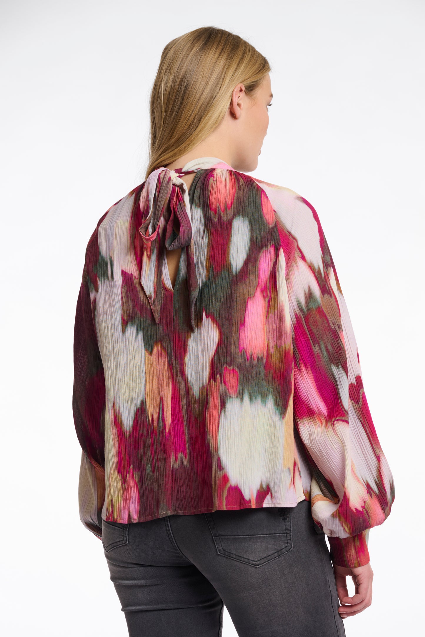 Lieke blouse with tie - pink shadow
