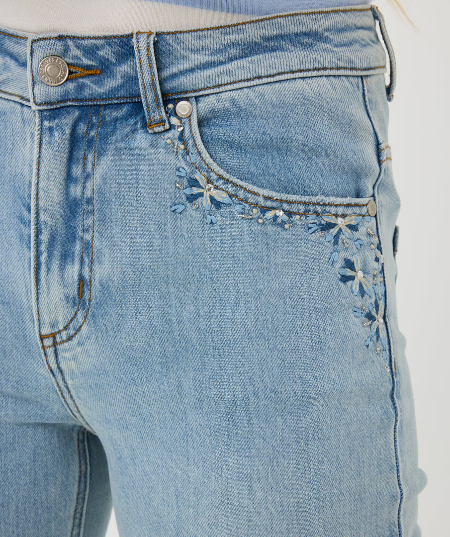 12009 trousers embroidery - jeans