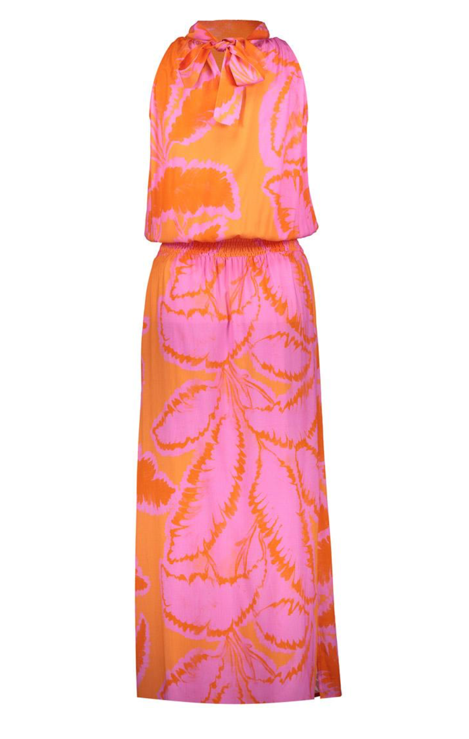 Halter dress - fuschia/oranje