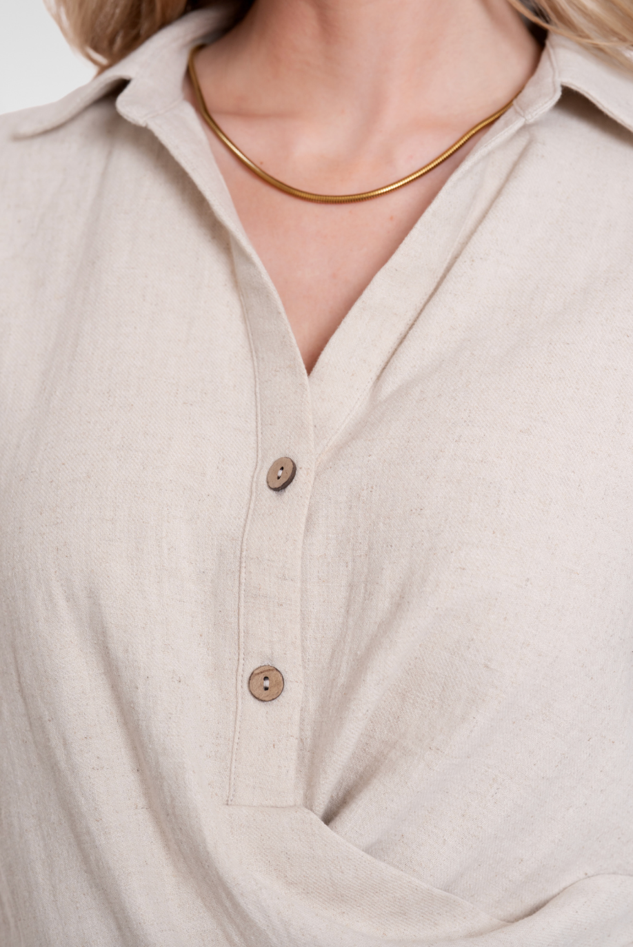 Top cache coeur - beige