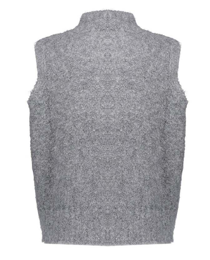 Sleeveless pullover with zipper - Mid grey