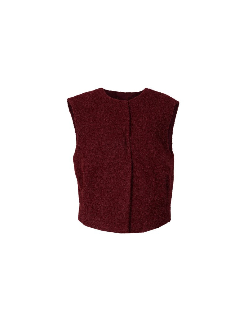 Gilet bouclette ZM - bordeaux