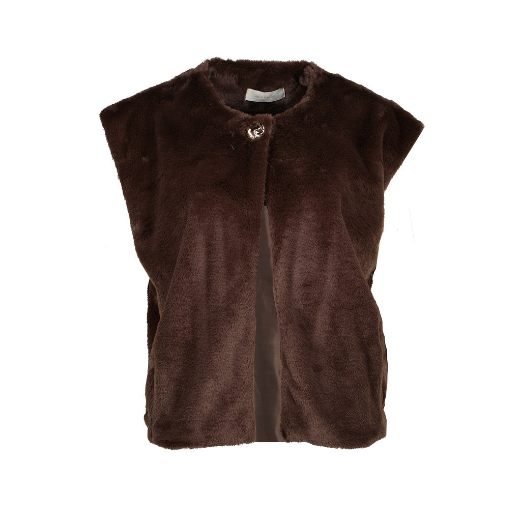 Malines fake fur jasje - bruin