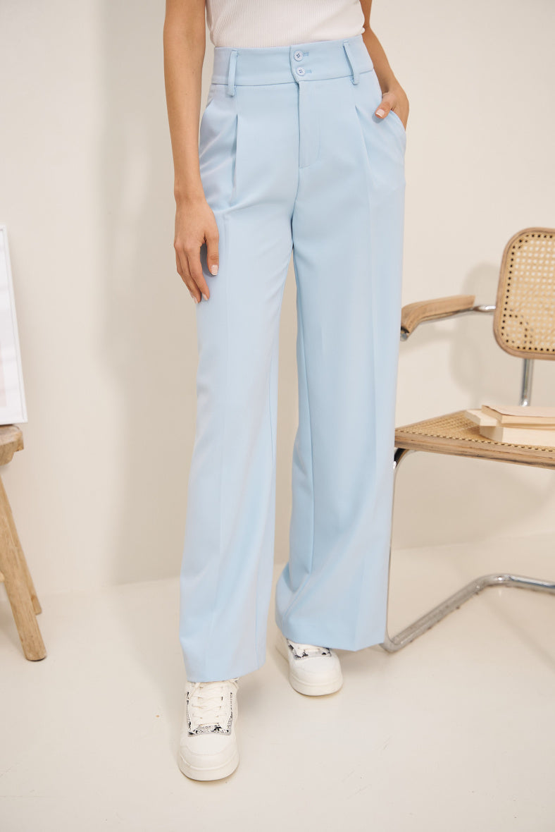 Double button large pant - sky blue