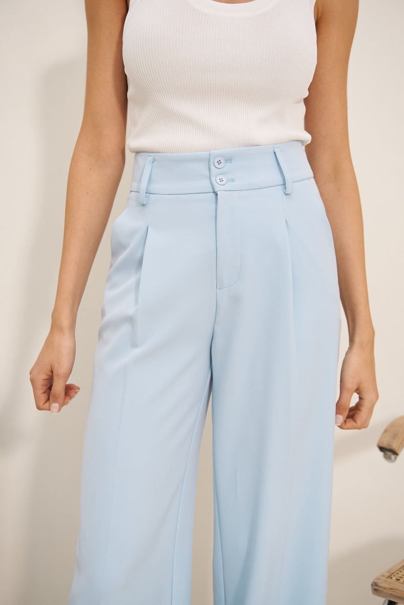 Double button large pant - sky blue