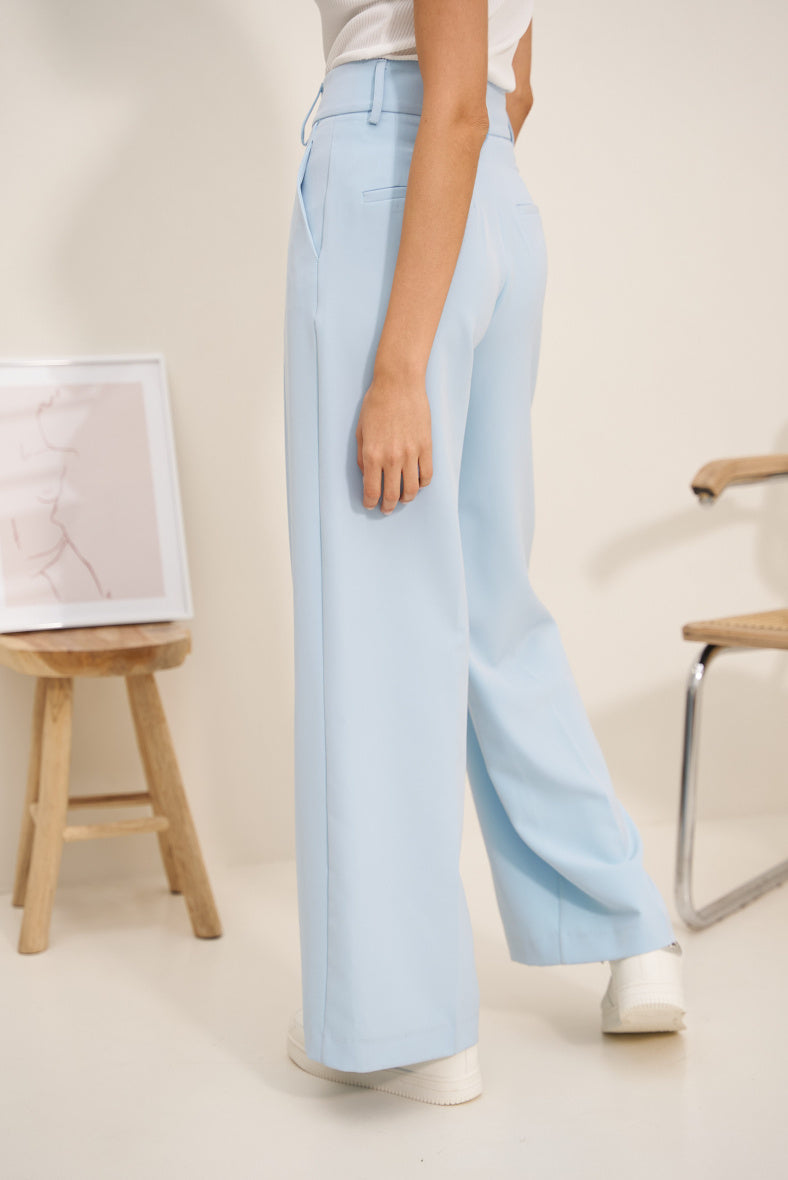 Double button large pant - sky blue