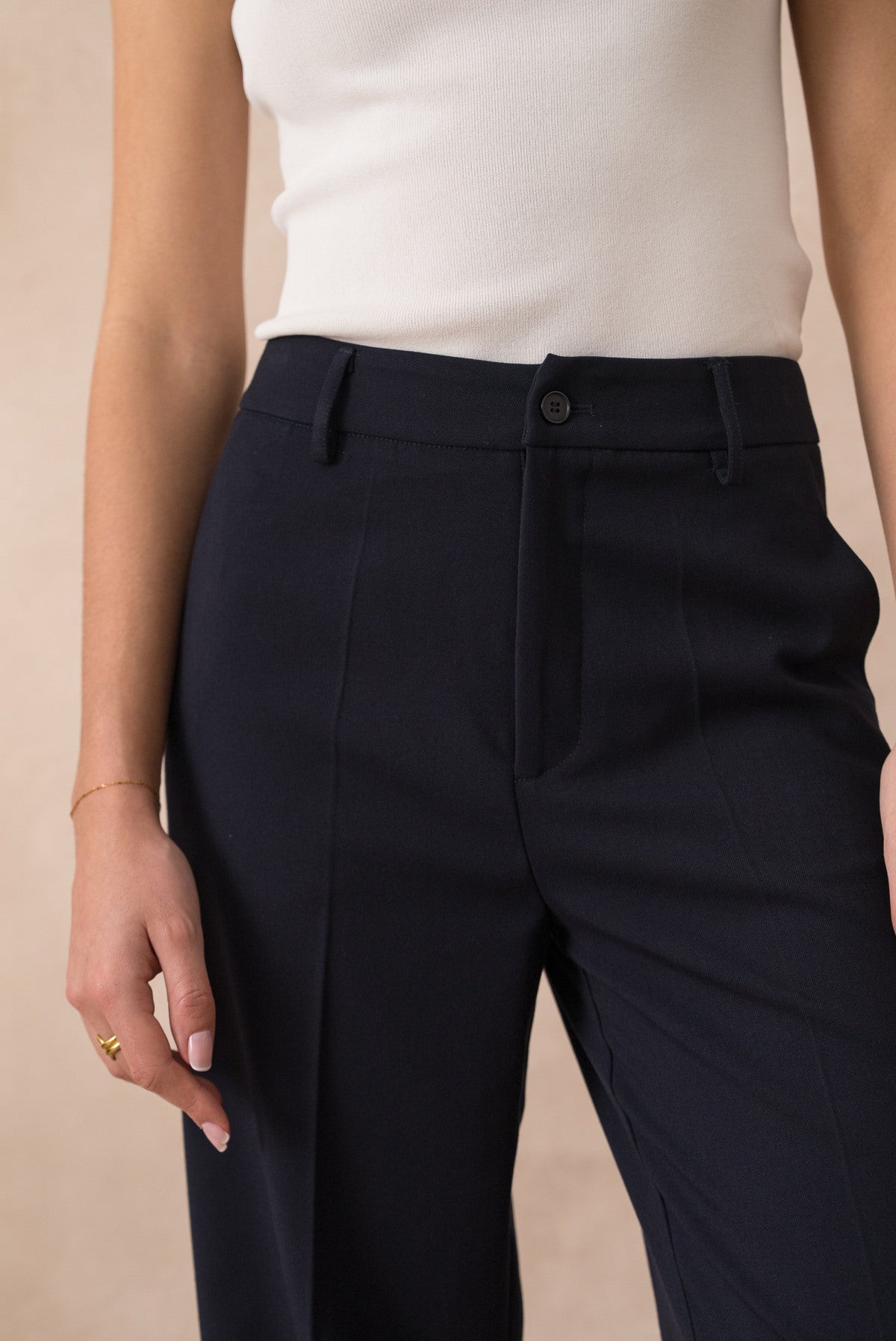 Geklede broek plooi - donkerblauw