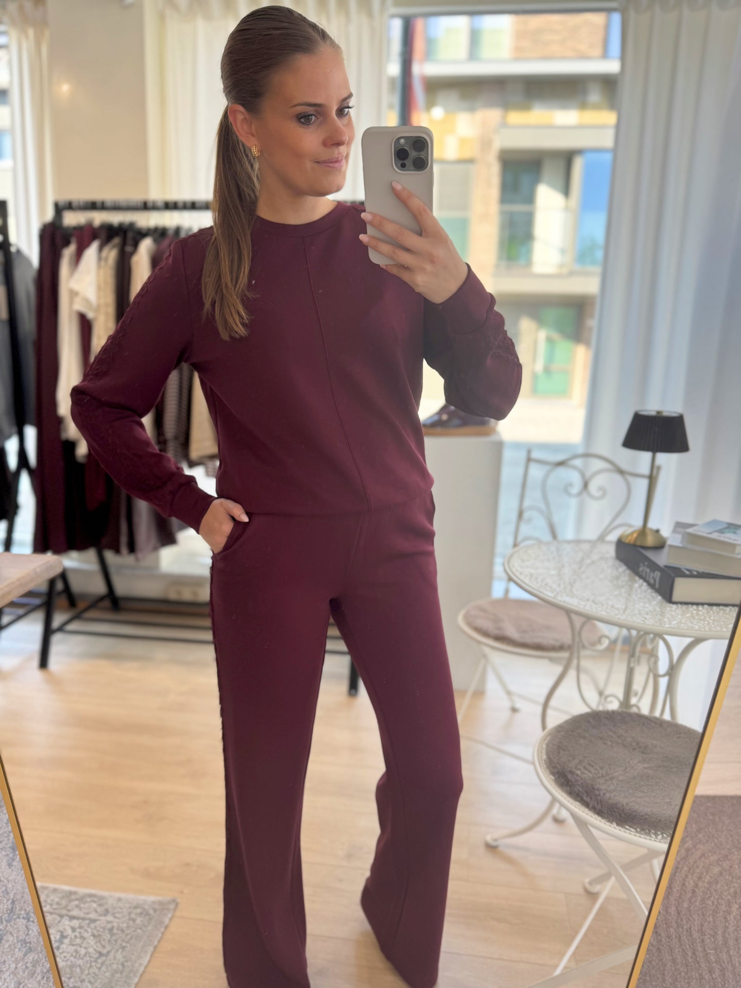 Sweat trousers lace - bordeaux
