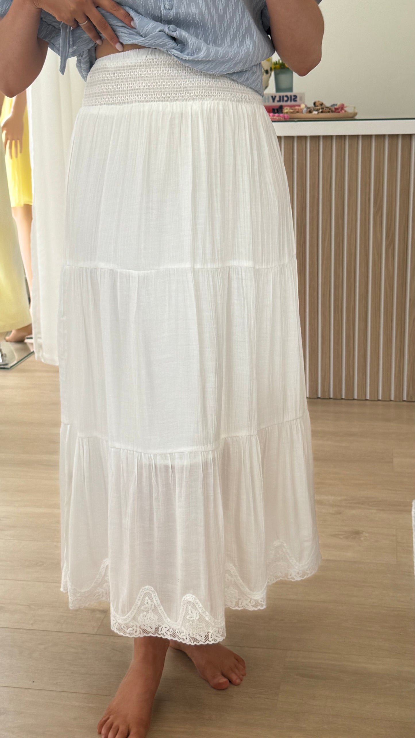 Amélie Maxi Rok - Wit