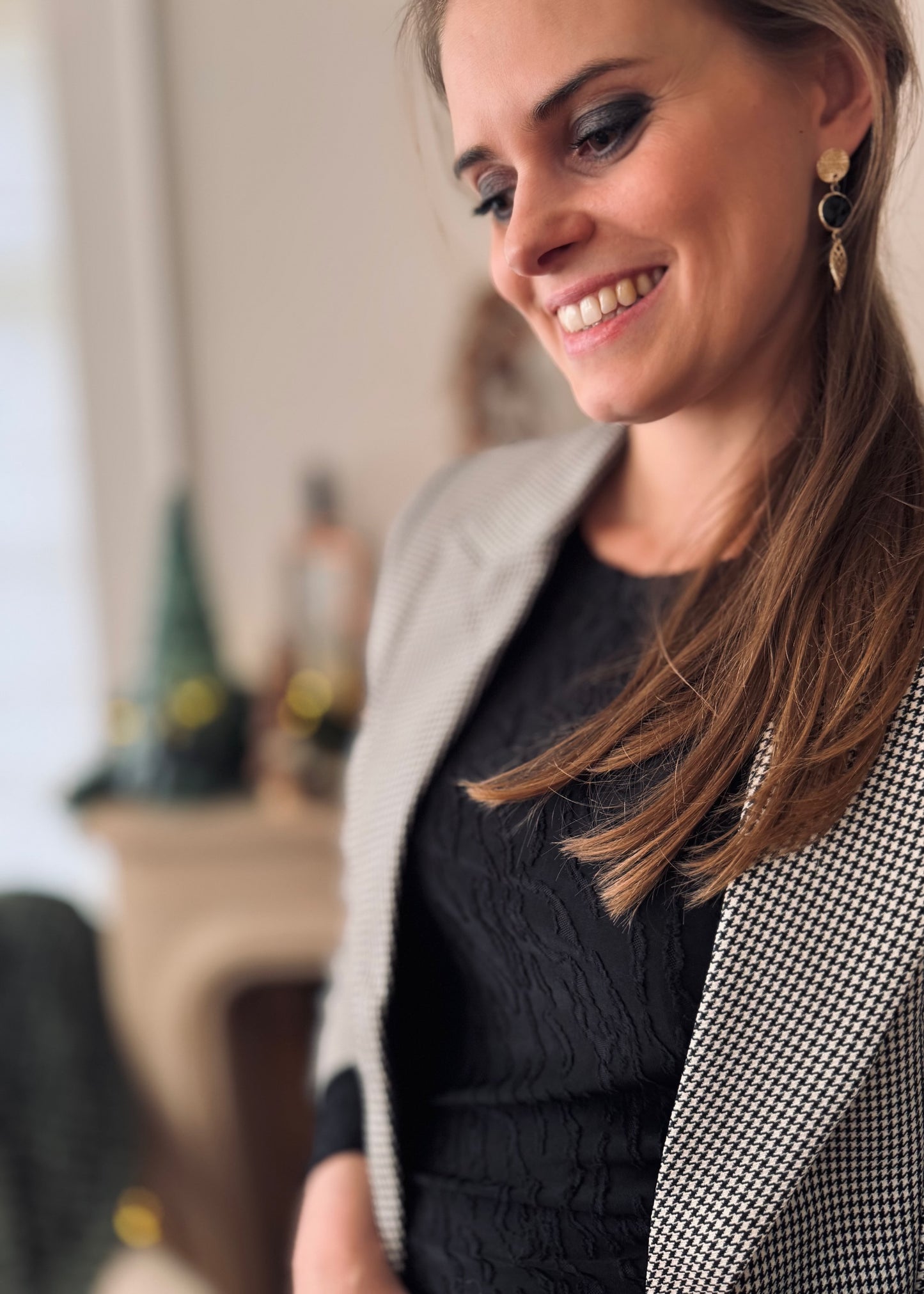 Blazer ruit - zwart/wit