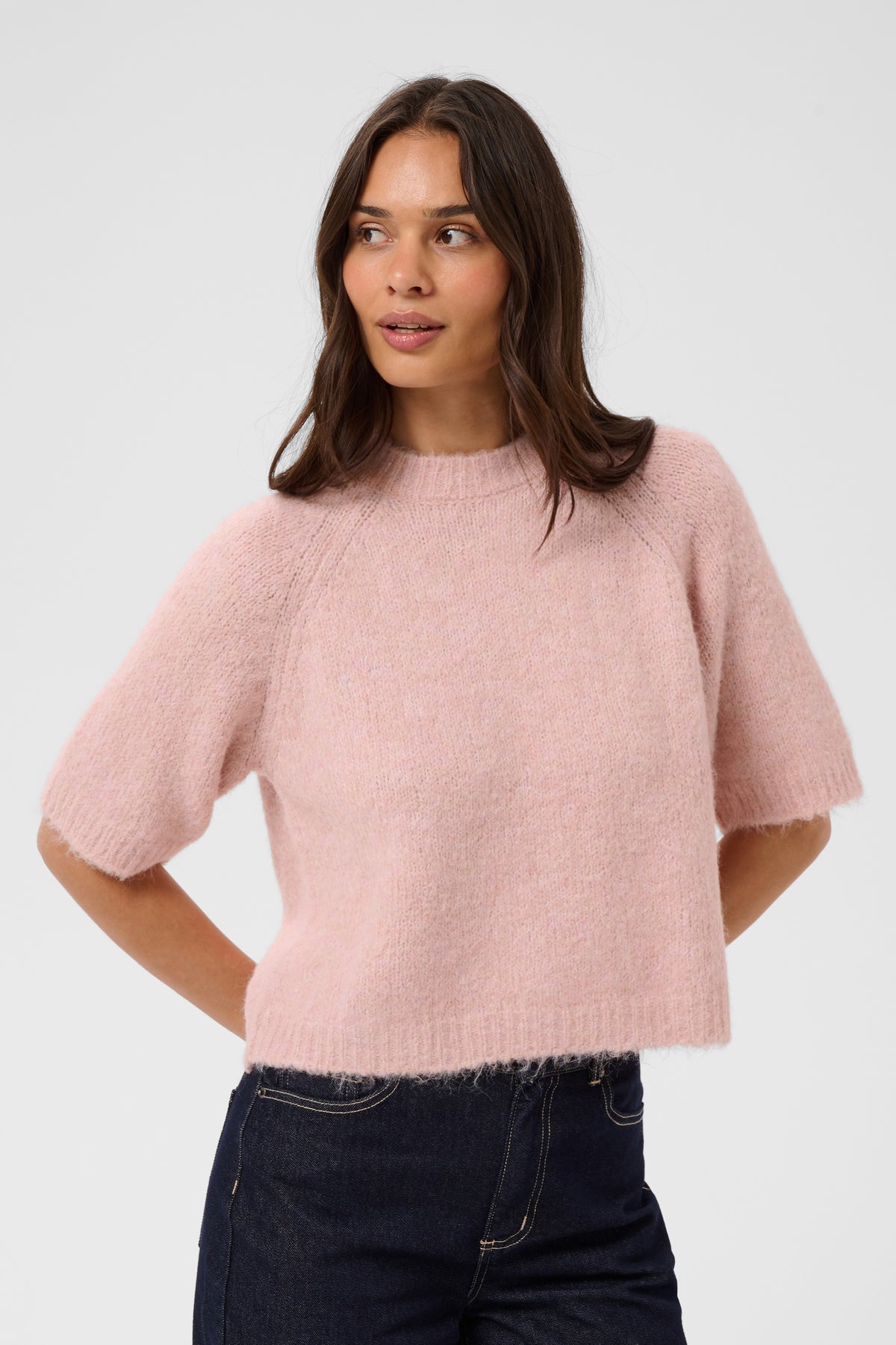 Emilie cropped knit - lichtroze
