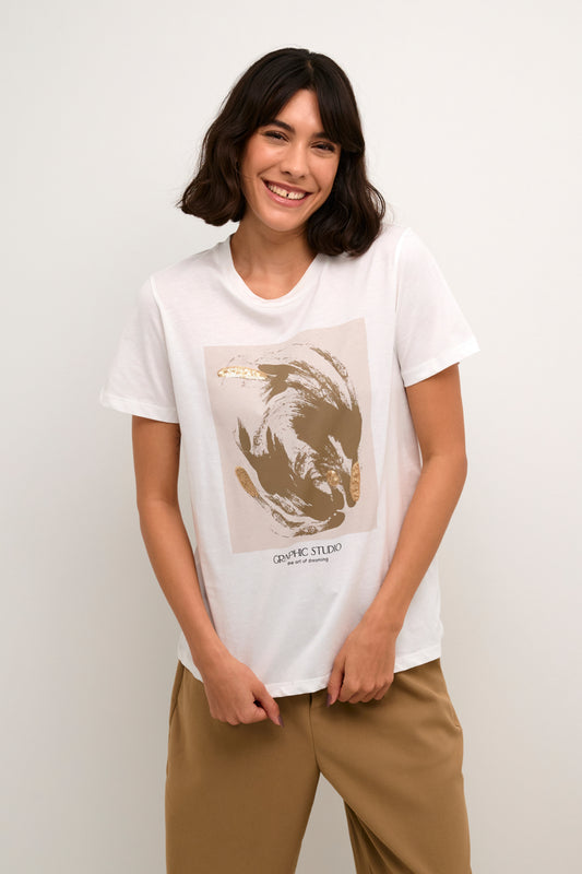 KApolly t-shirt - ecru/zand