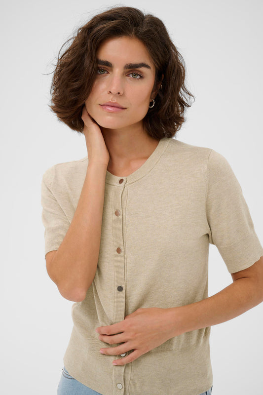 Lizza short sleeve cardigan - beige