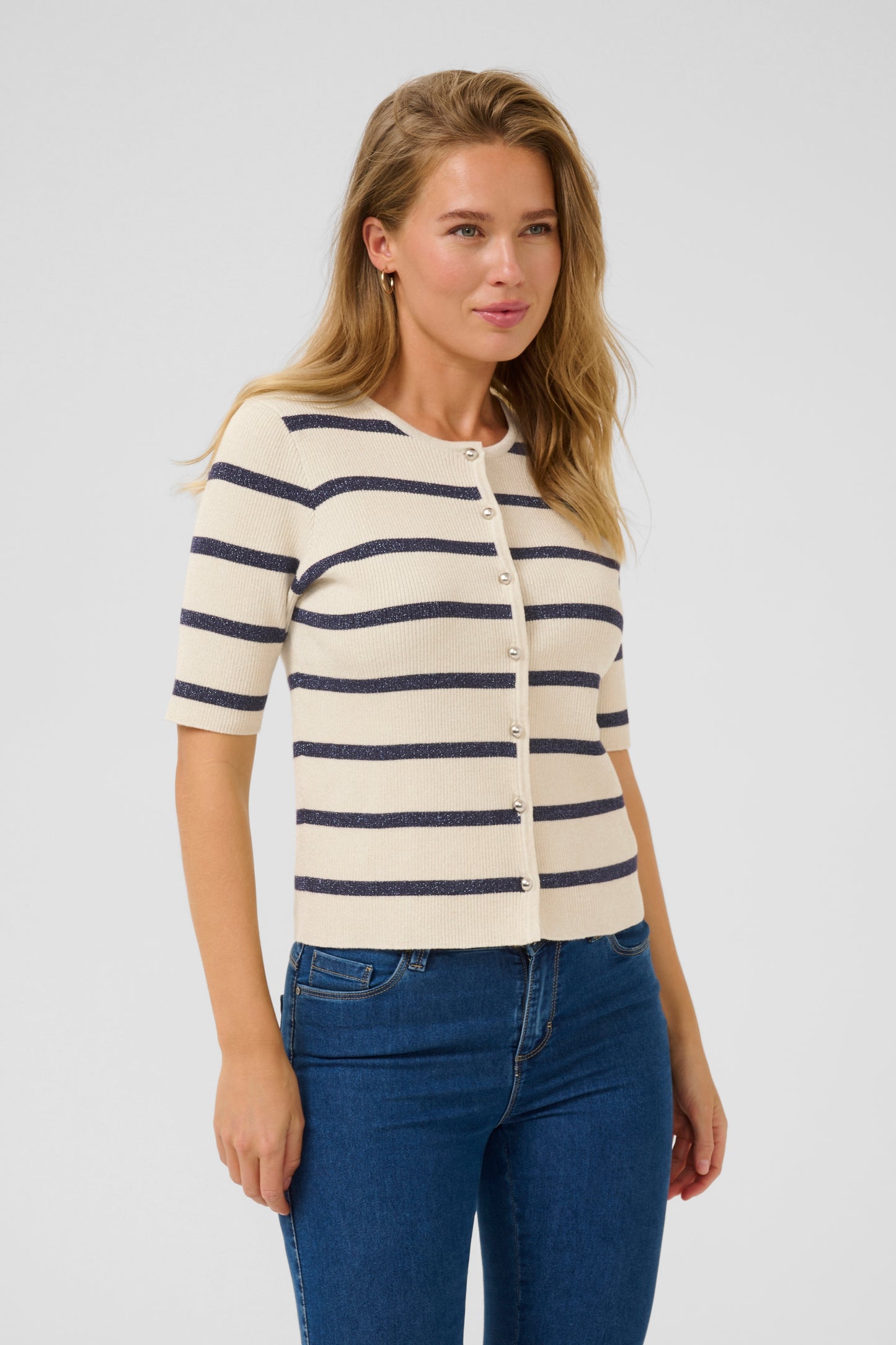 Morita cardigan - beige/blue