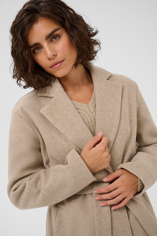 Saturn lange mantel - beige