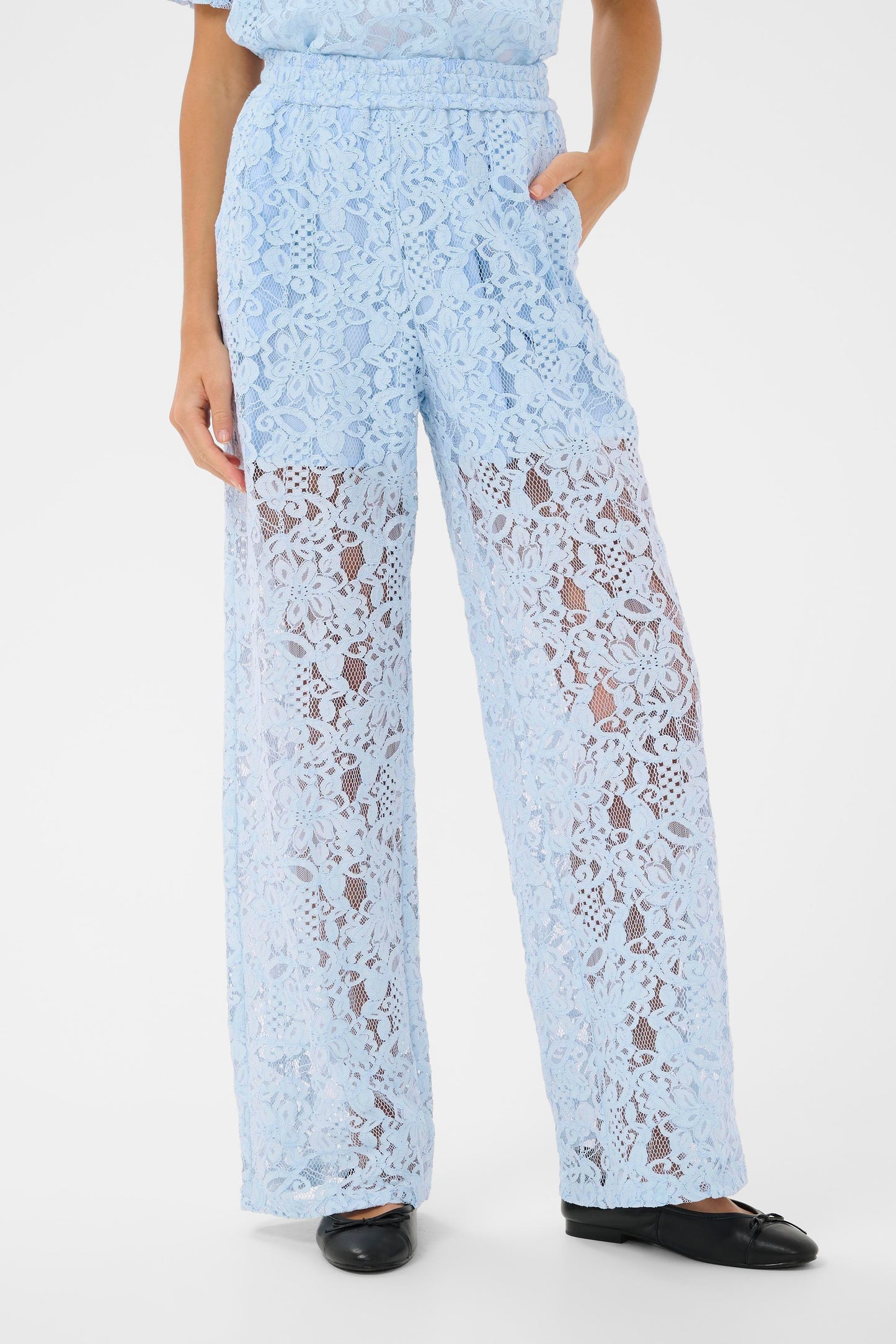 Lacy pants - lichtblauw