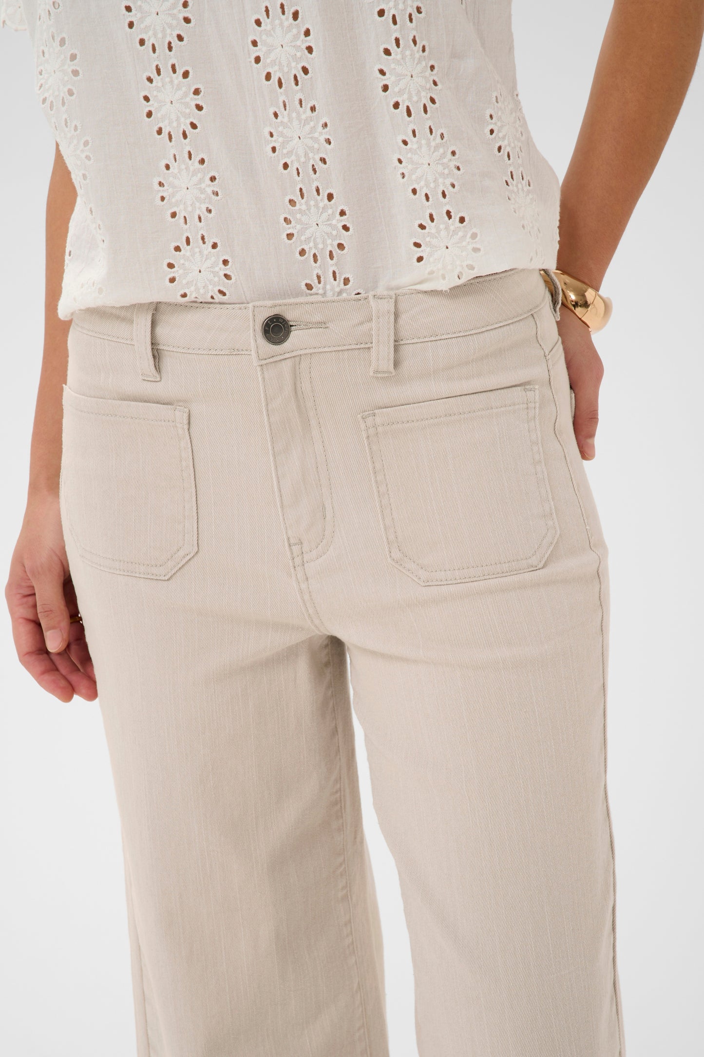 Brook high waist jeans - lichtbeige