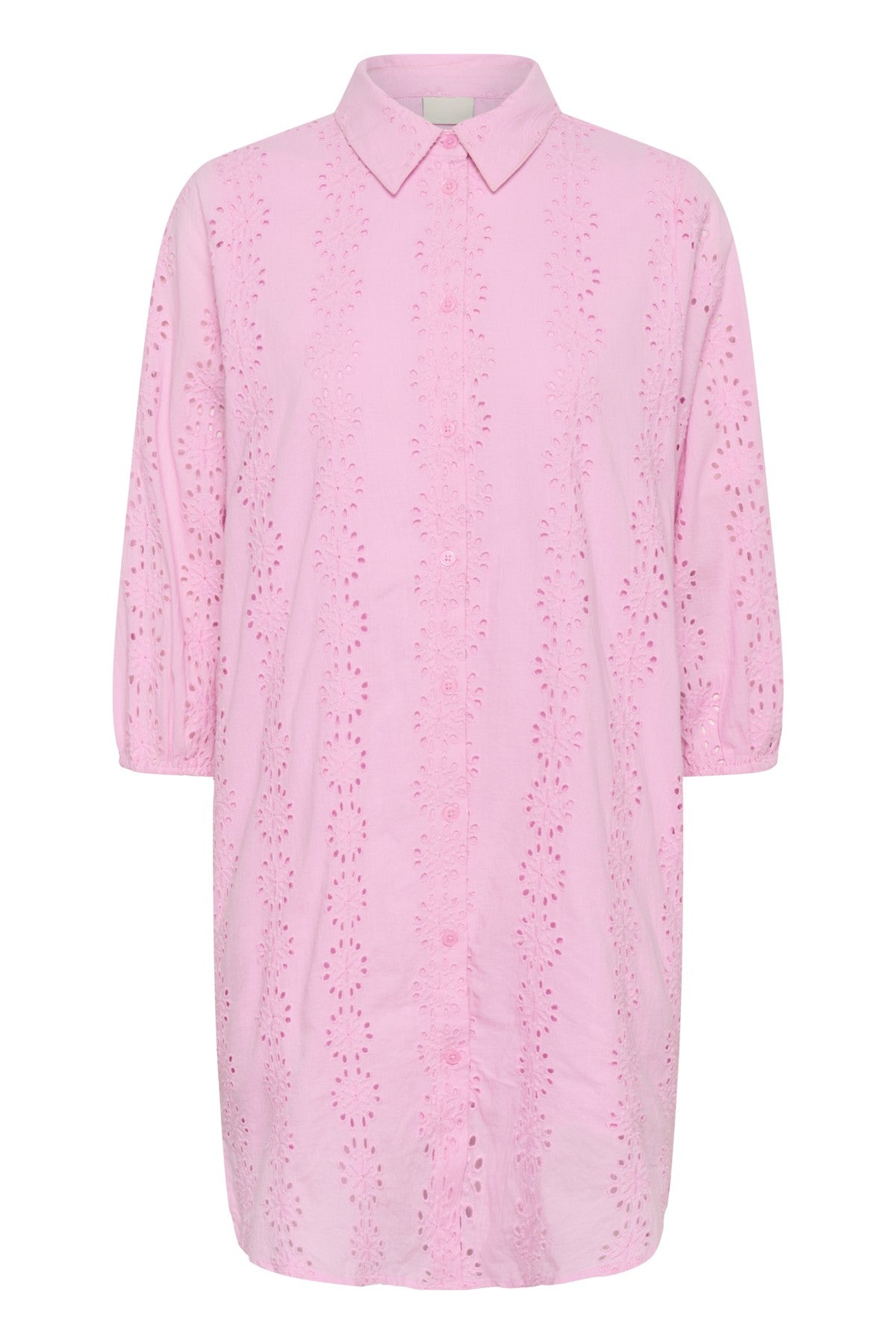 Dona shirt dress broderie - roze