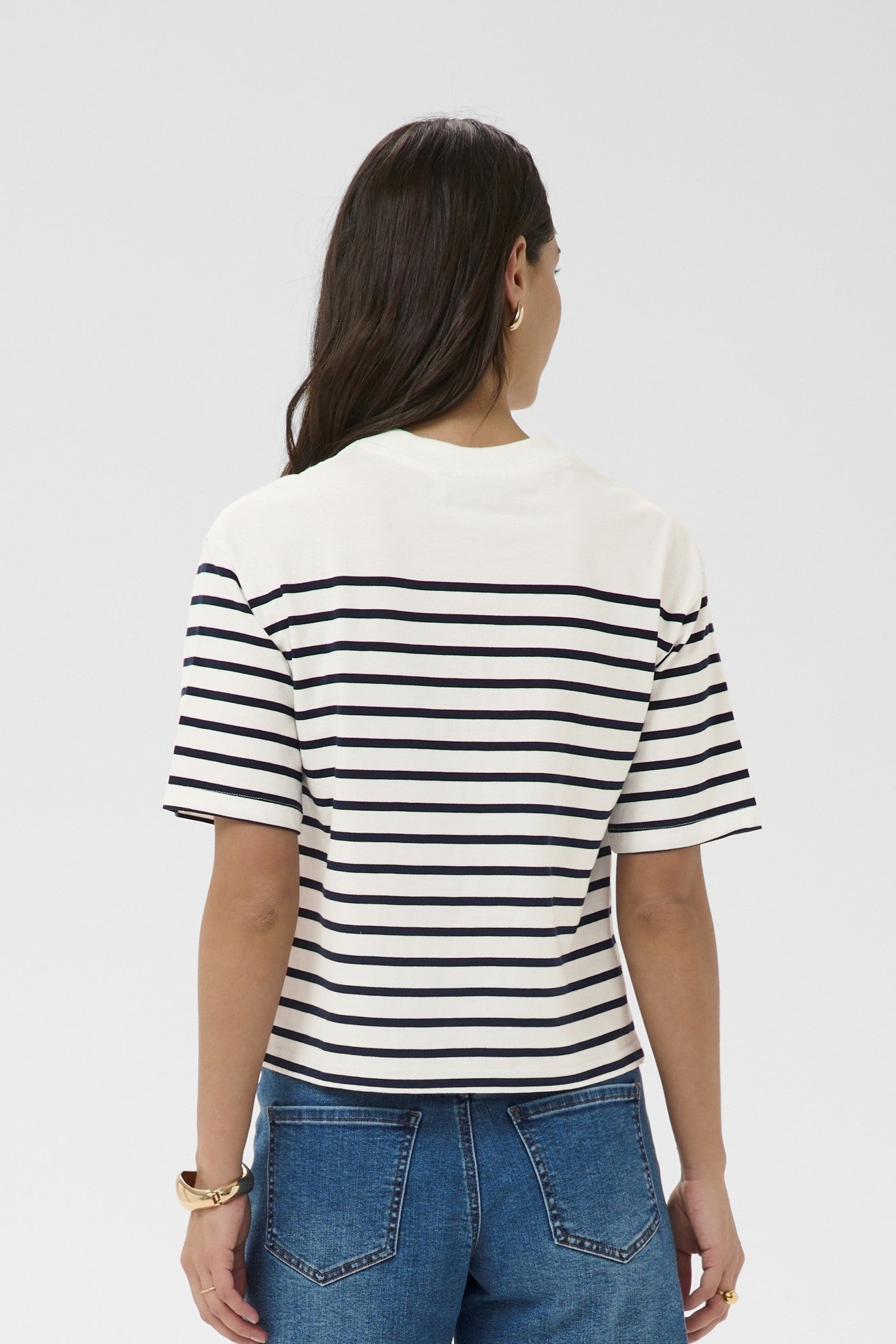 Nolia t-shirt streep - marine/ecru