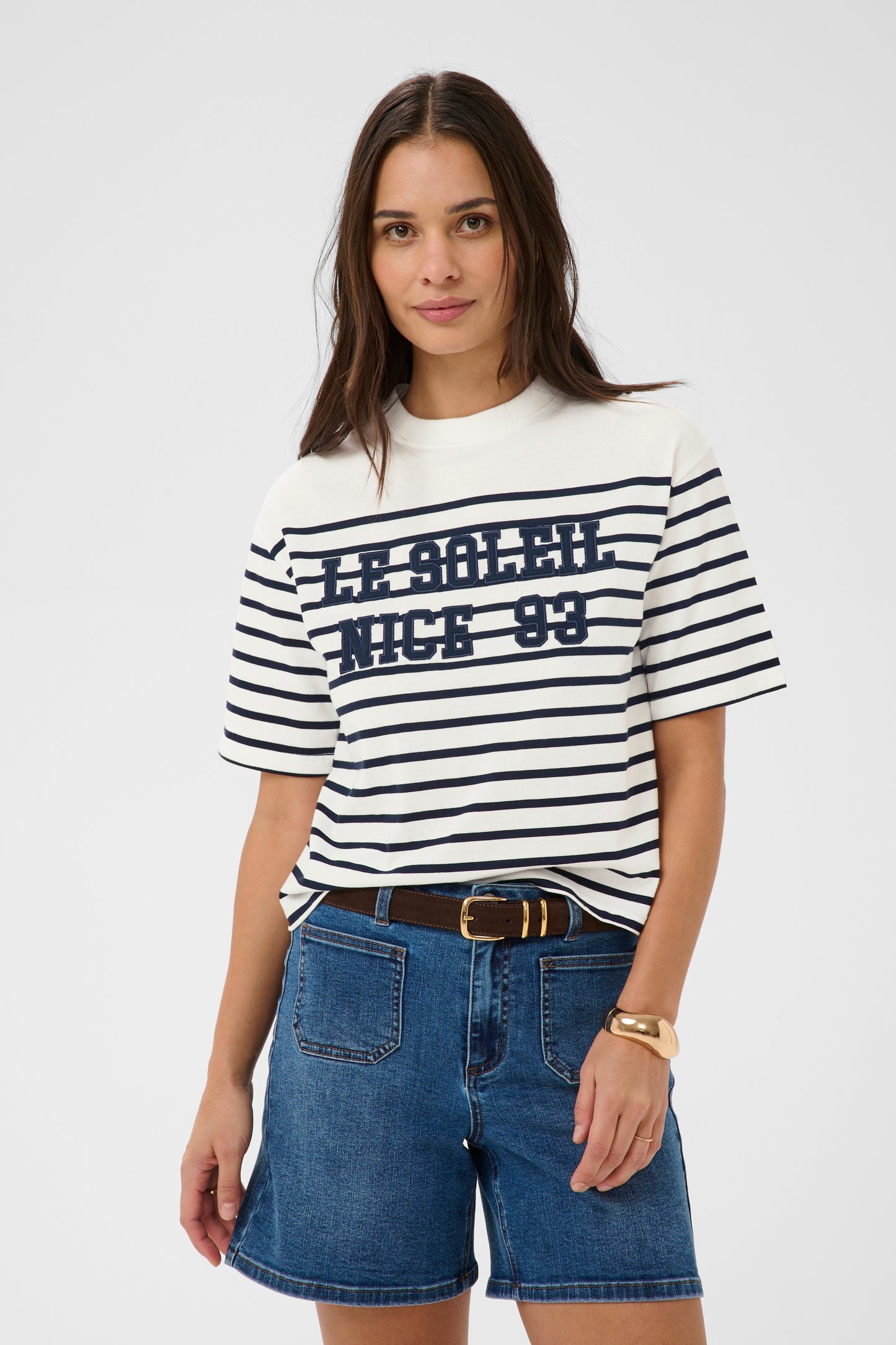Nolia t-shirt streep - marine/ecru