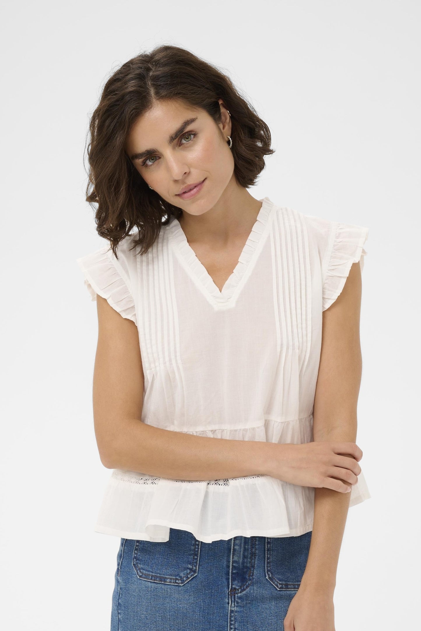 Valerie top peplum - ecru