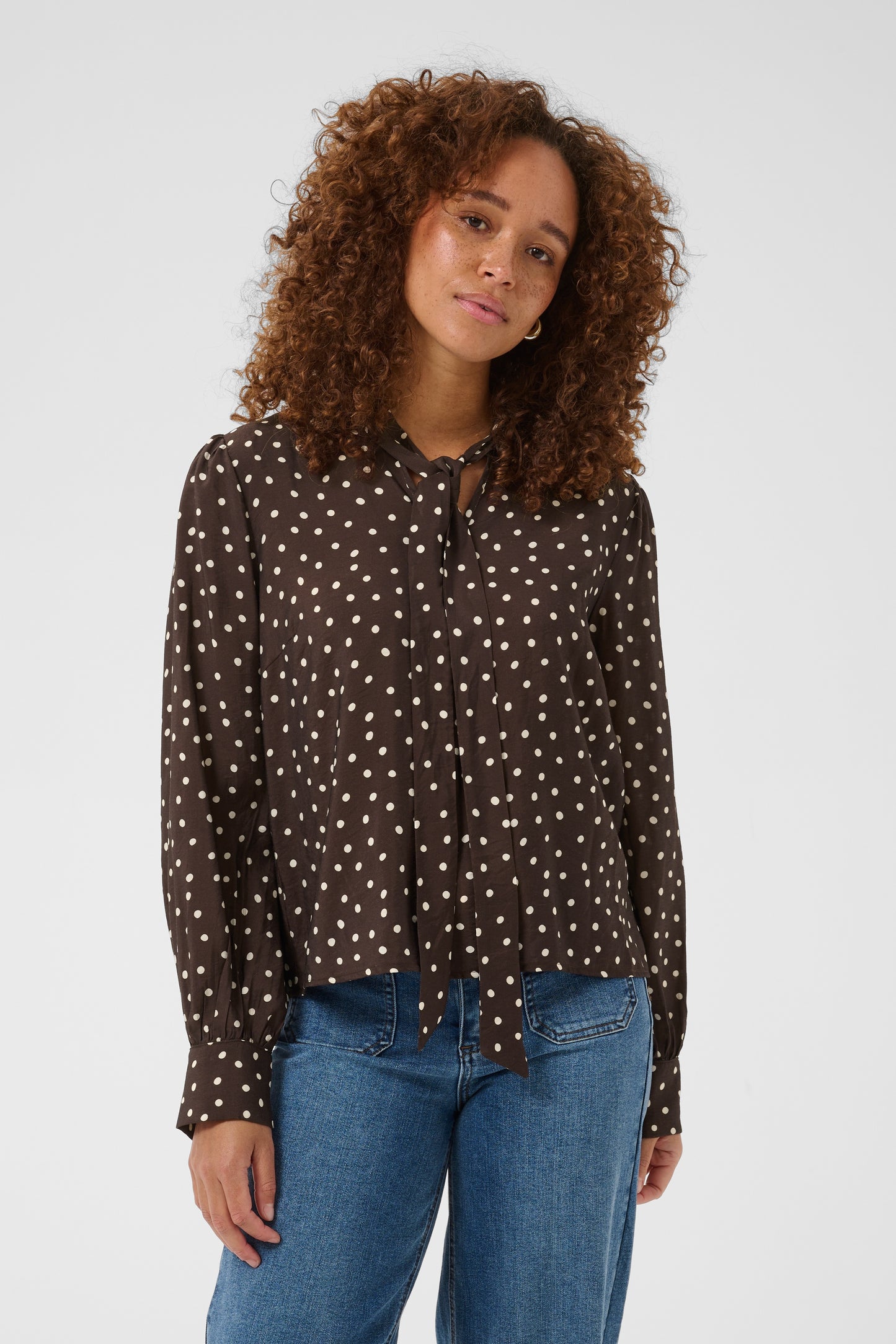 Dot blouse - bruin