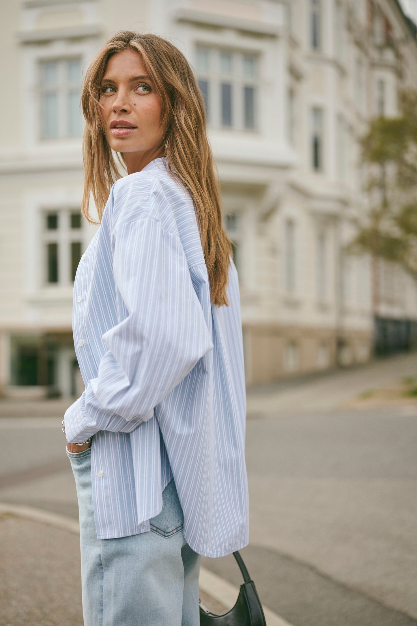 Aster striped shirt - lichtblauw