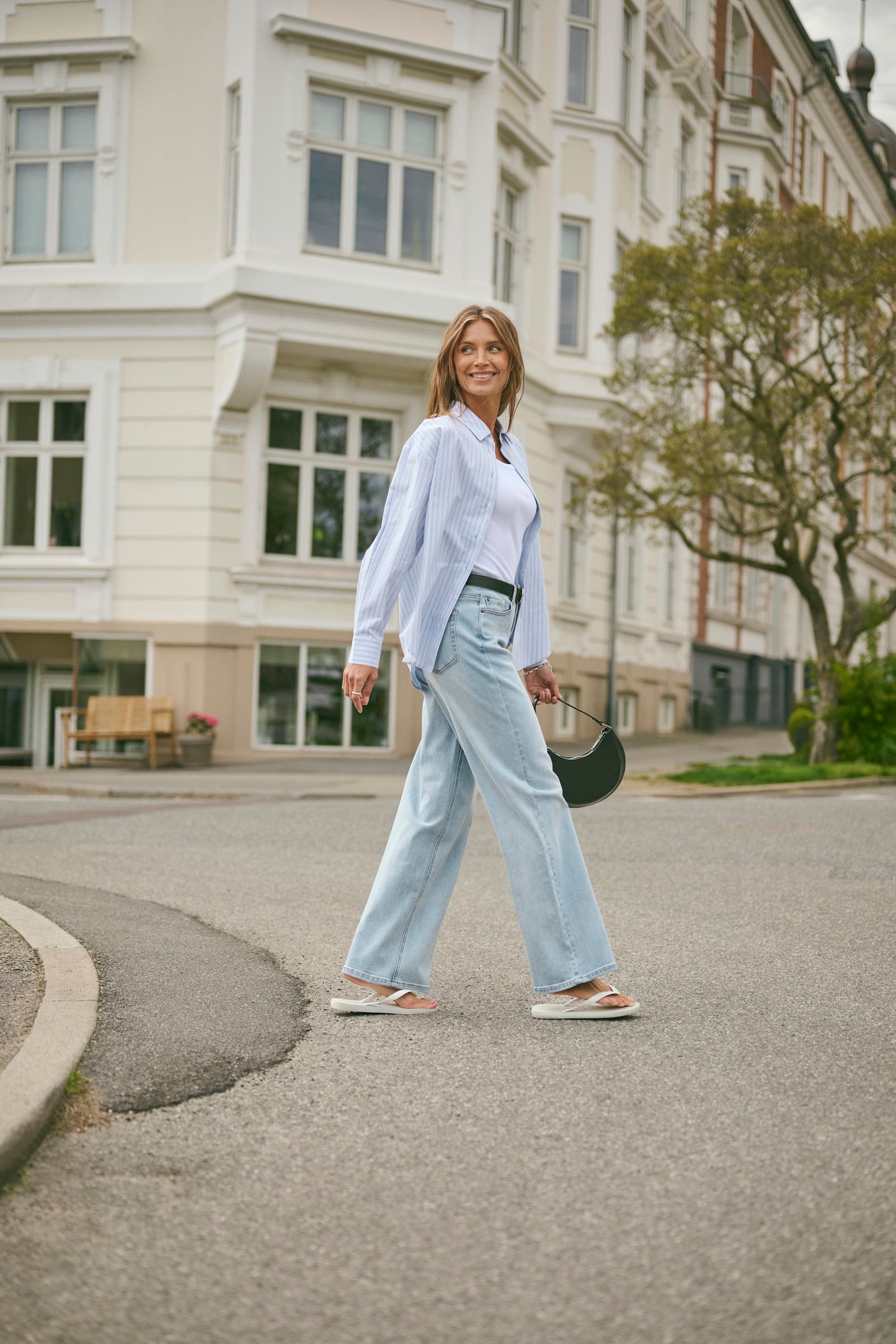 Aster striped shirt - lichtblauw
