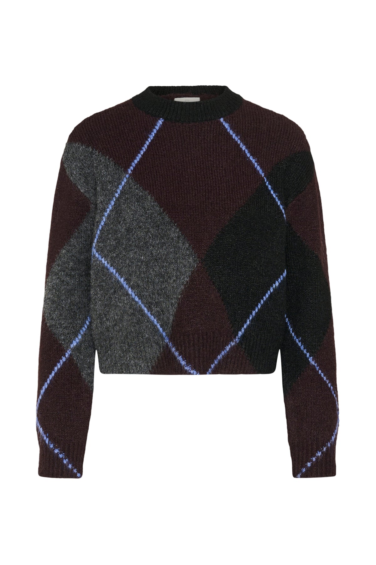 Grith geruite trui - grijs/bordeaux PRE ORDER