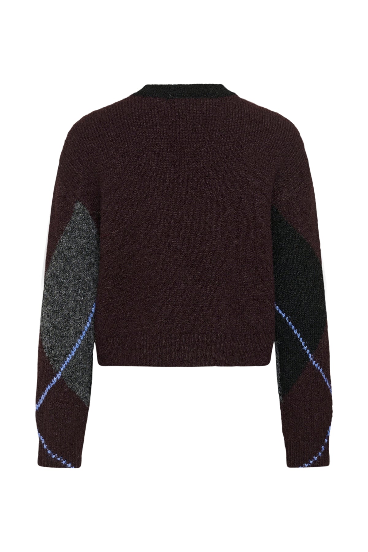 Grith geruite trui - grijs/bordeaux PRE ORDER