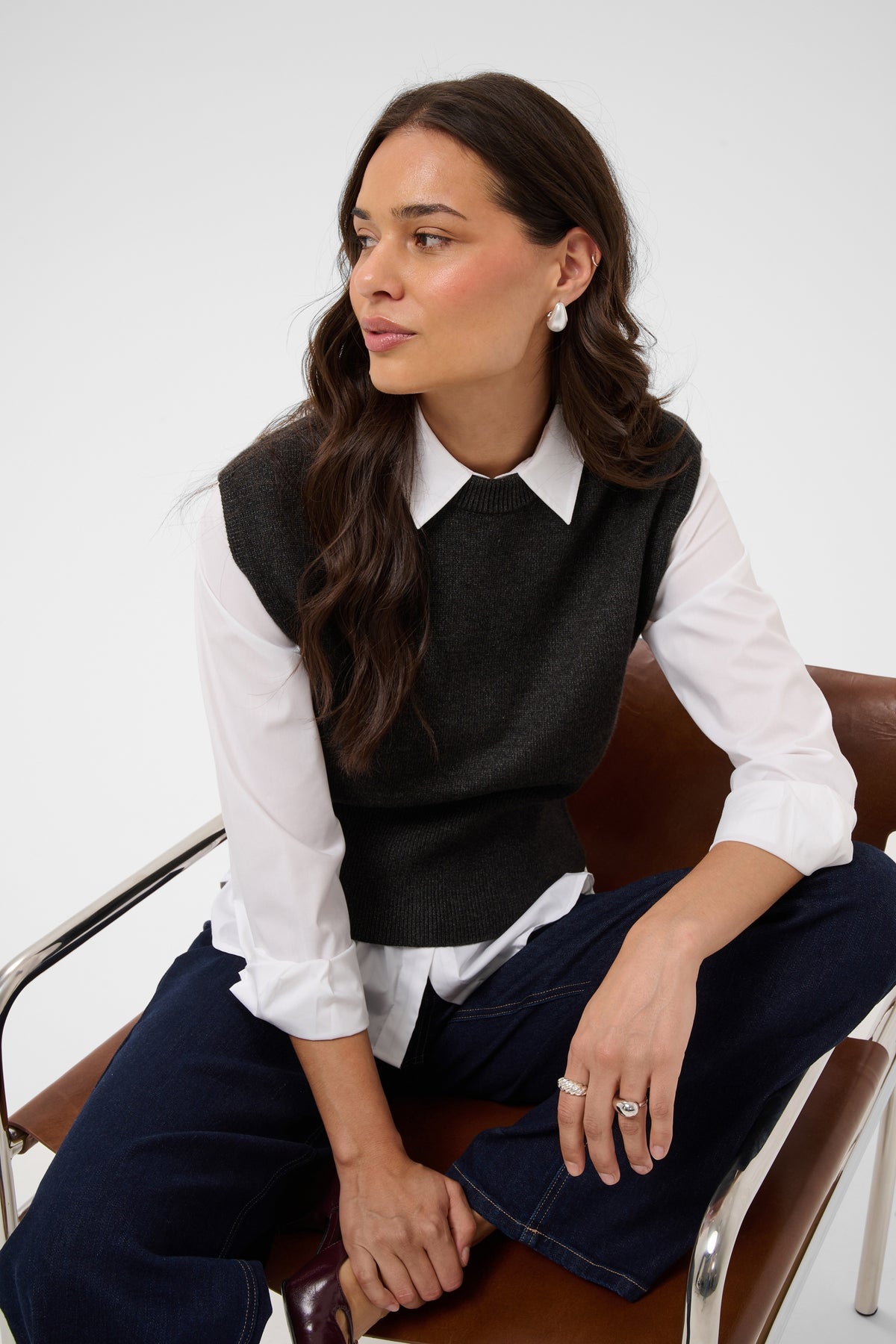 Barbara knit vest - dark grey