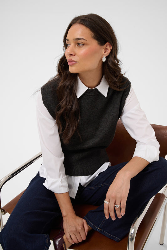 Barbara knit vest - dark grey