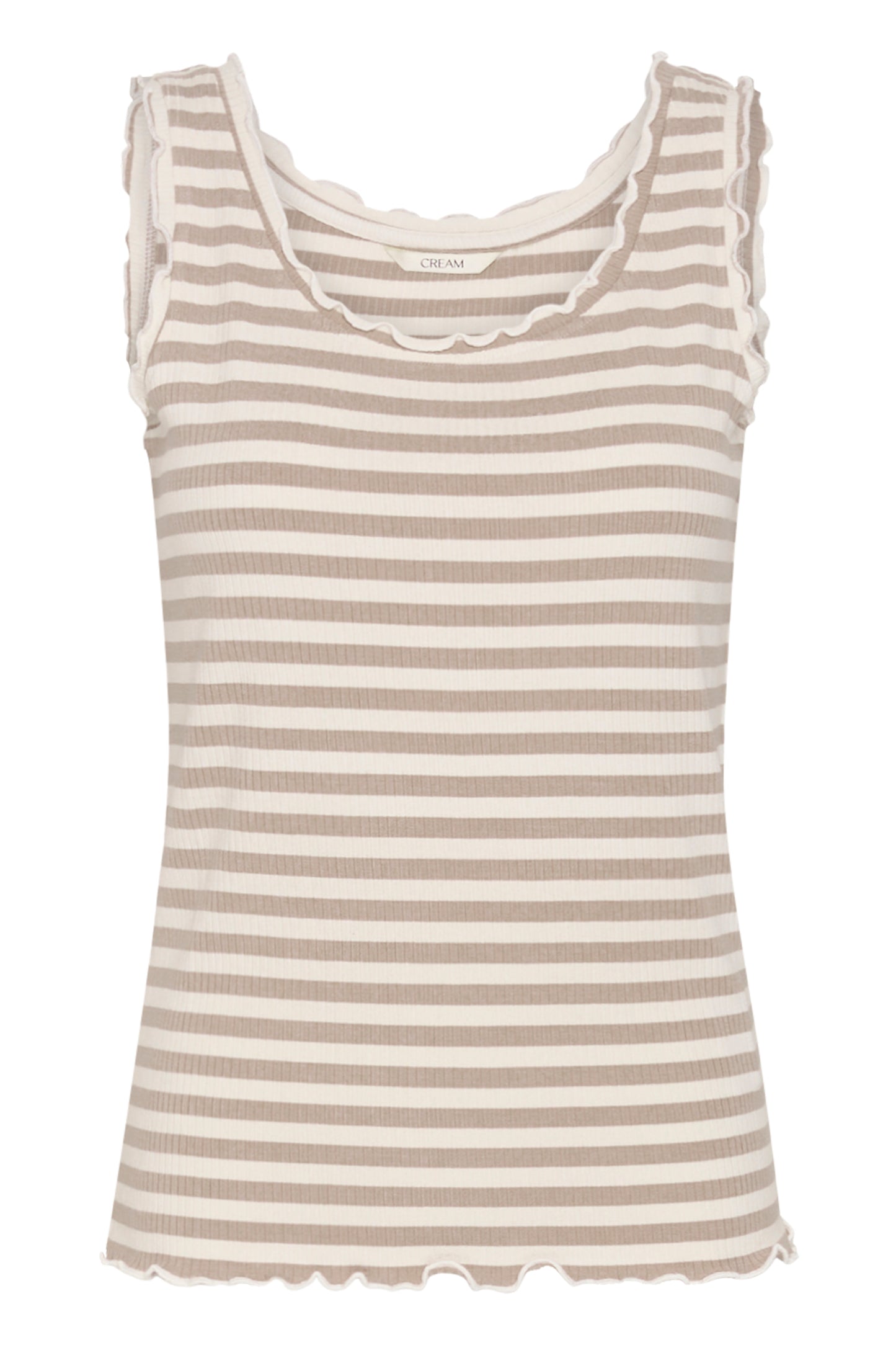 Ribba stripe top - beige/white