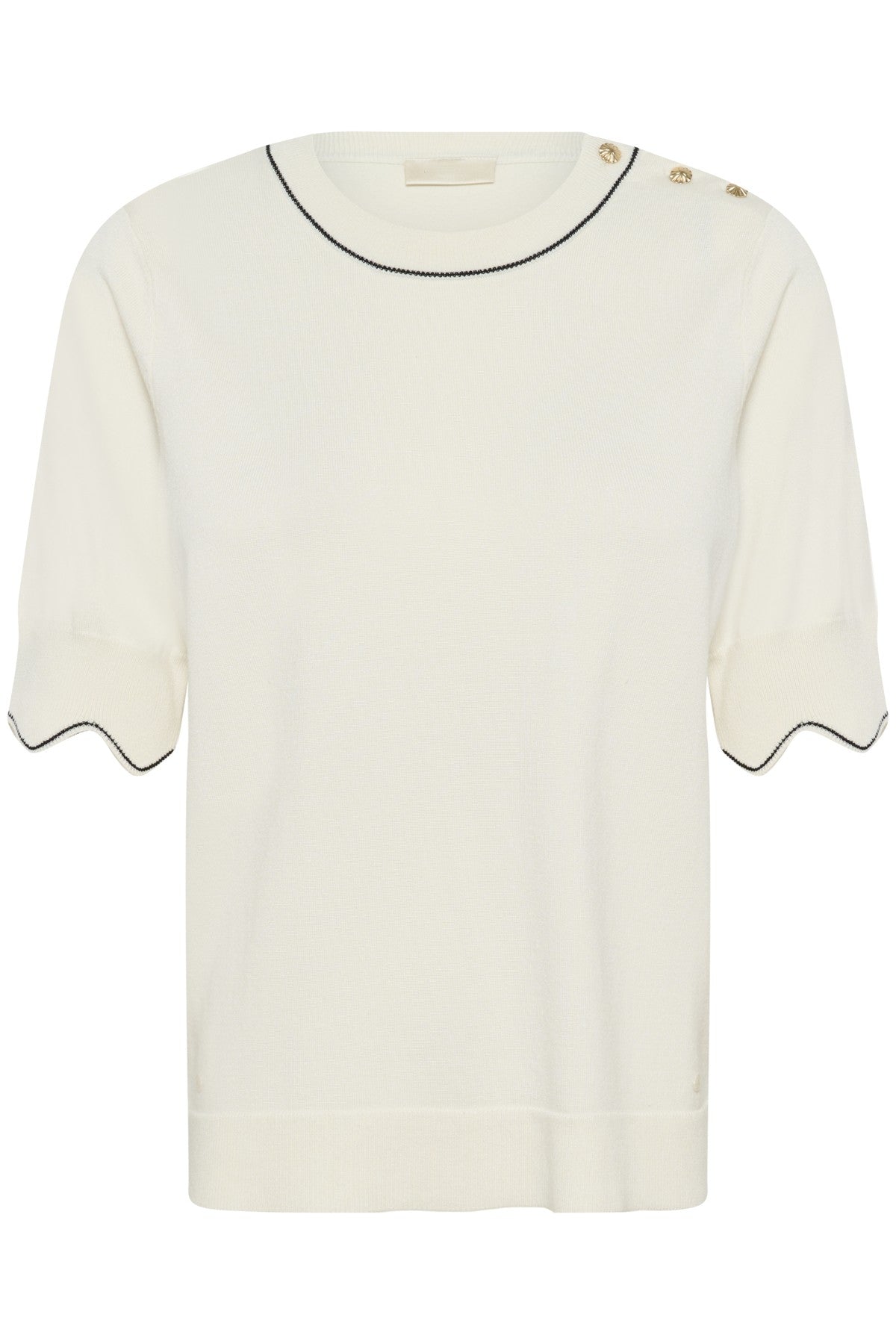 Villea knit blouse - ecru/zwart