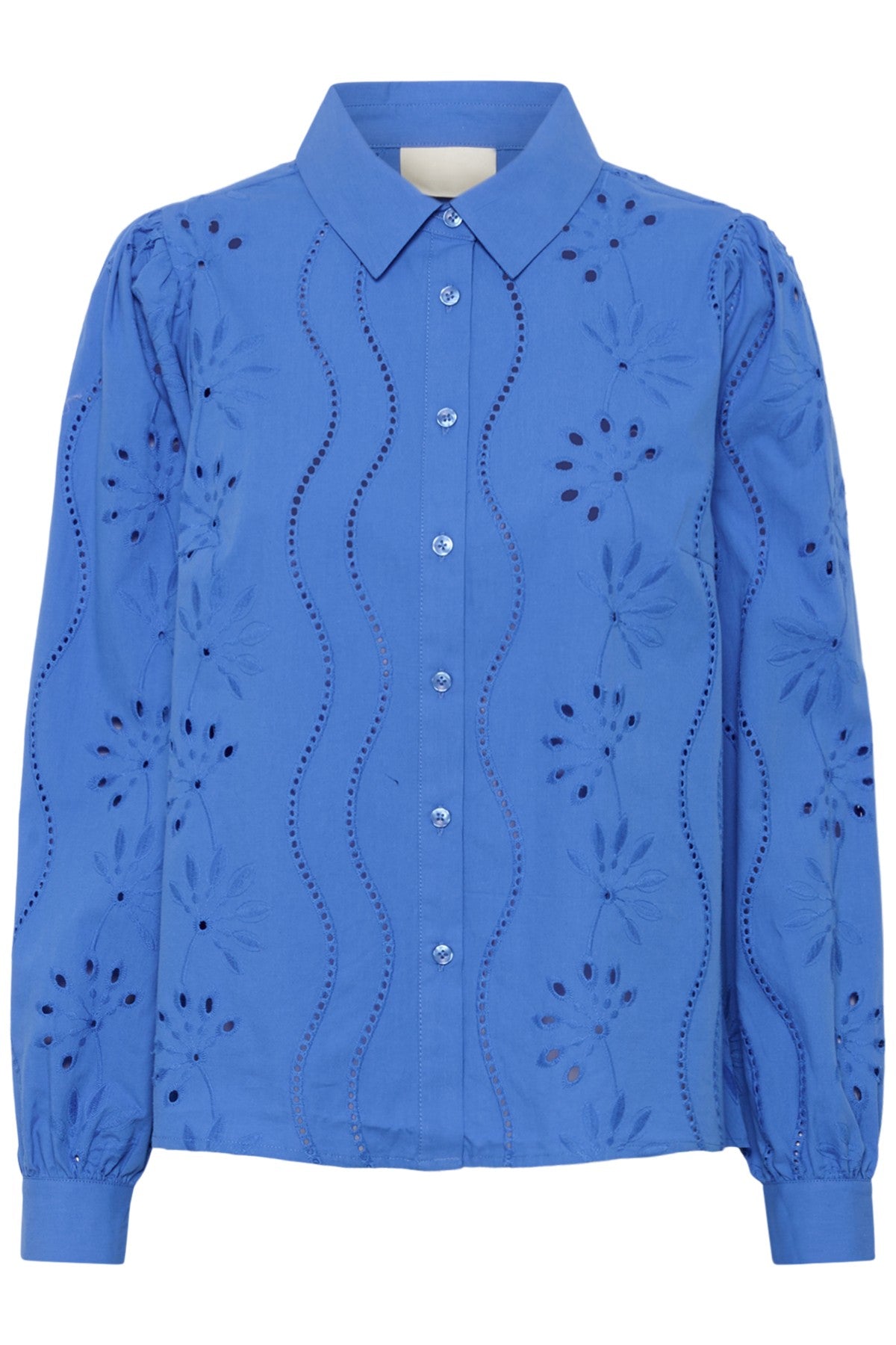 Signe blouse embroidery - royalblauw