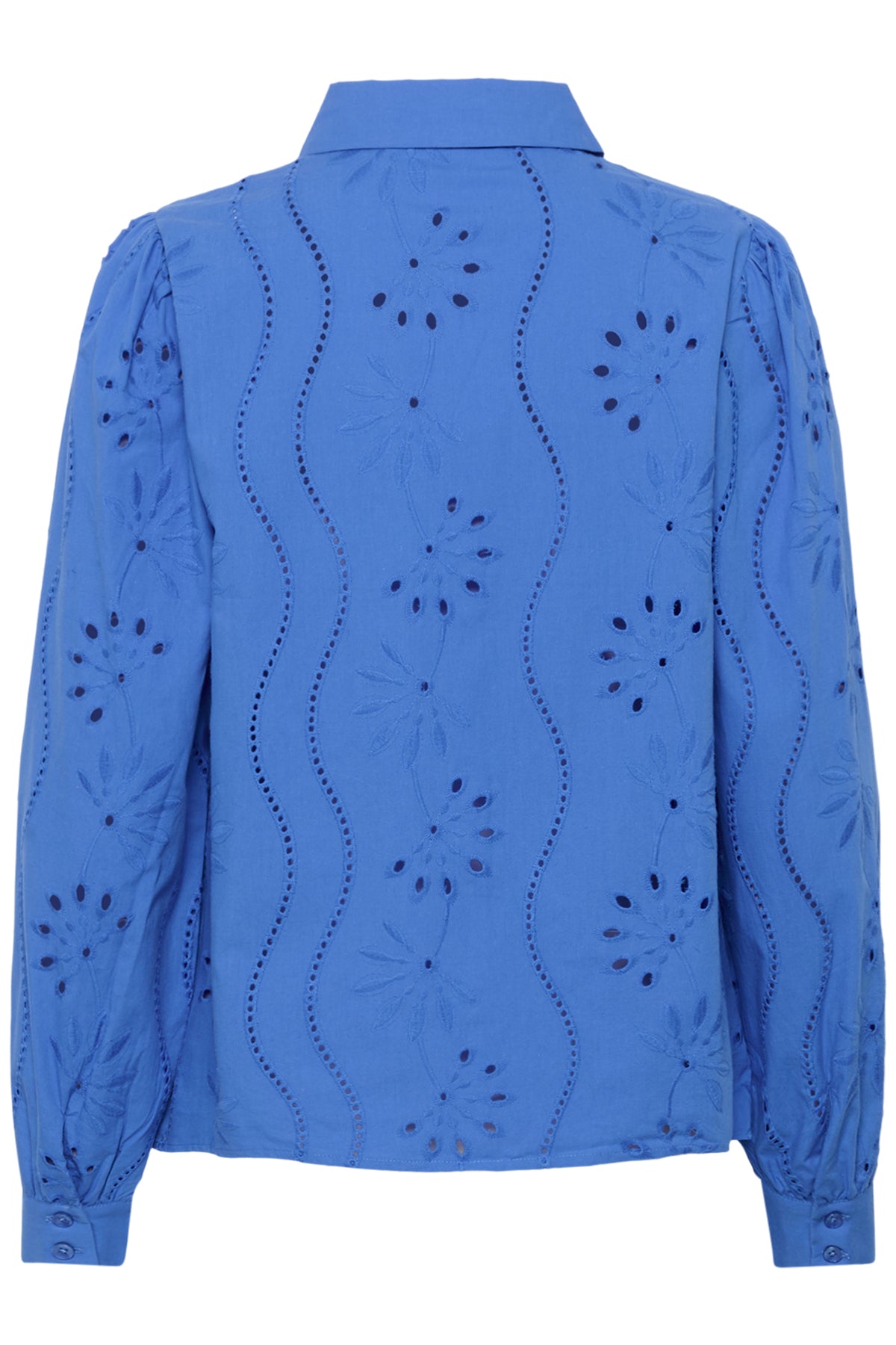 Signe blouse embroidery - royalblauw