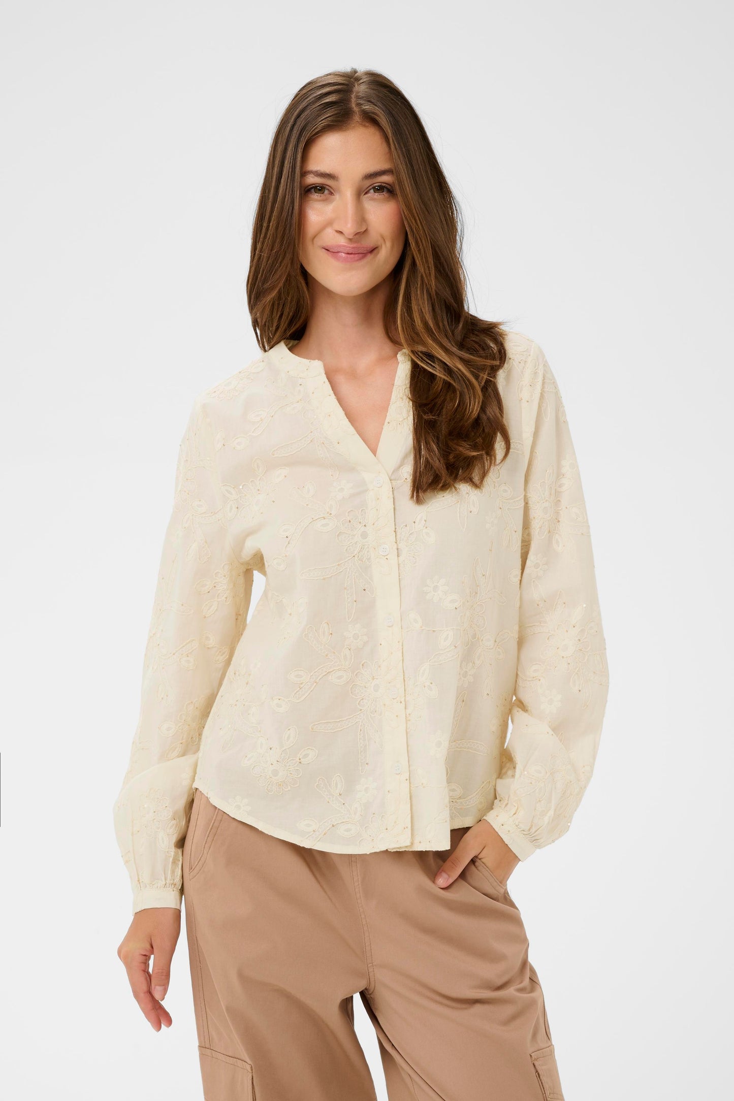 Milly blouse broderie - crème