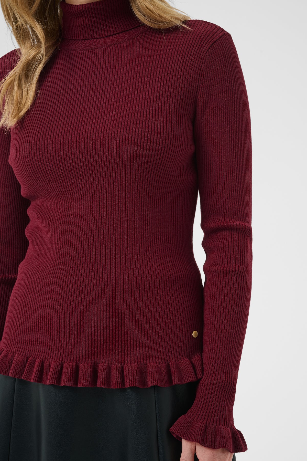 Dela knit roll neck - bordeaux