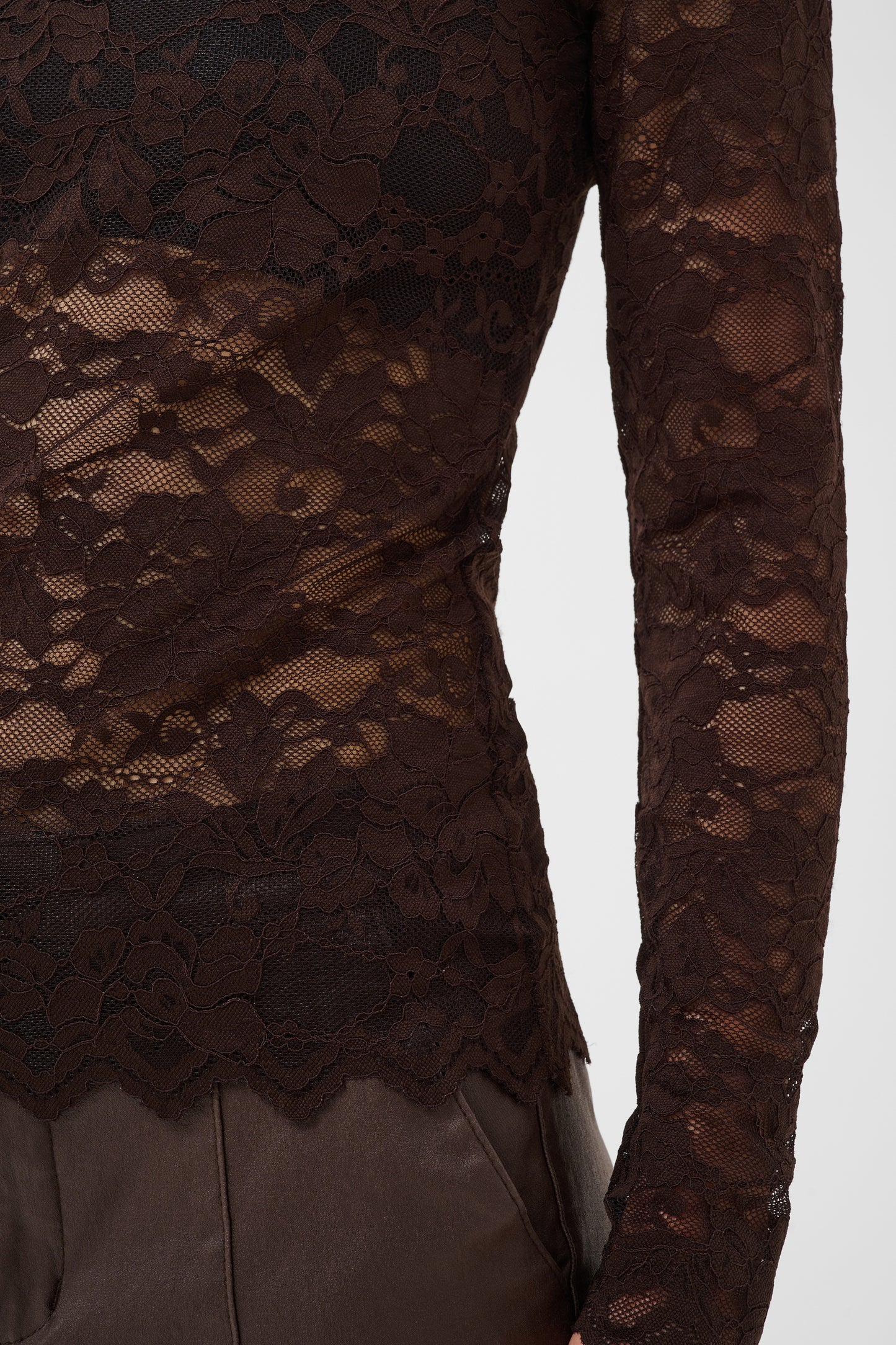 Pitia lace blouse - bruin