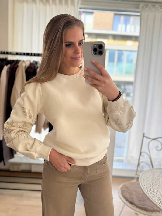 Sweat gold sleeve - crème